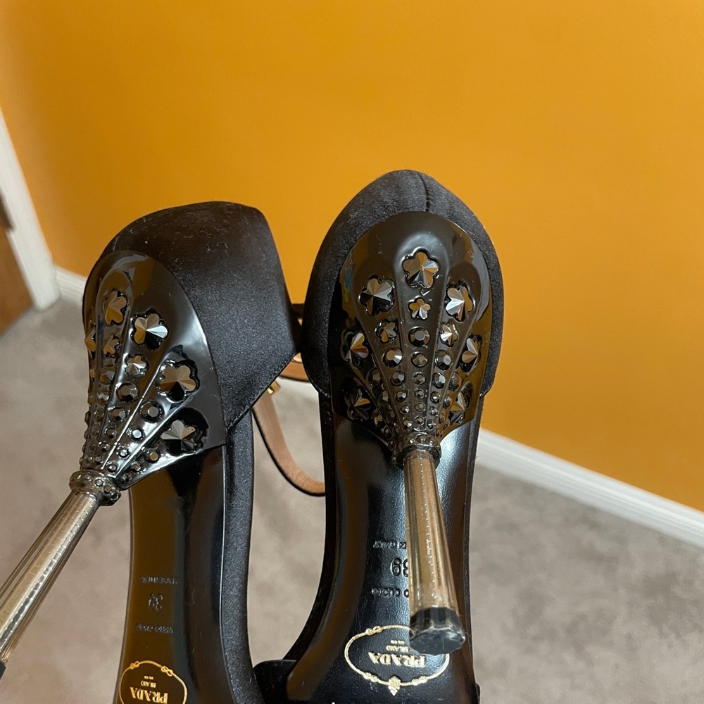 Prada Black Open-Toe Heels - Picture 11 of 14